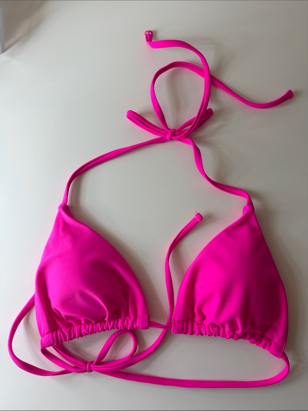 SHEIN Hot Pink Triangle Bikini Top